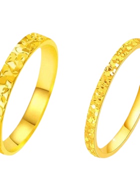 爆闪碎碎冰金包银戒子情侣对戒