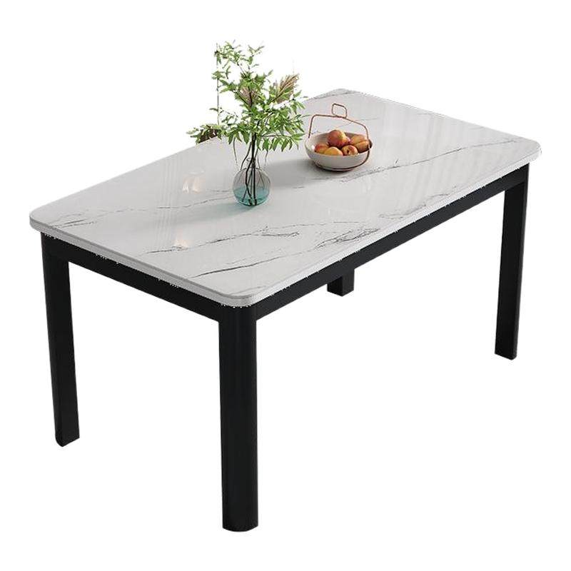 钢化玻璃餐桌椅组合家用吃饭轻奢小户型出租房现代简约长方形桌子