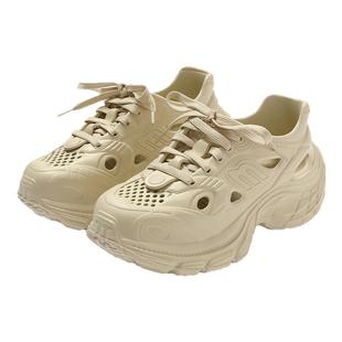 厚底洞洞鞋女款外穿夏季2025新款溯溪沙滩运动老爹鞋防滑增高凉鞋