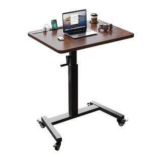 实木升降桌移动书桌直播桌子家用笔记本电脑桌办公桌站立式工作台
