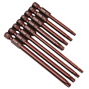 梅花批头内六角手电钻螺丝刀加长空心S2米字套装t20t25t30风披头