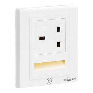 LED小夜灯插座86型英标方孔13A多功能触摸开关亮灯床头过道感应灯