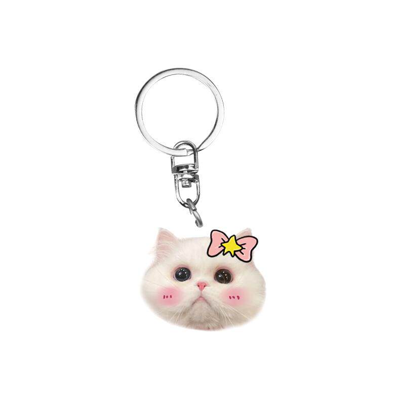 定制宠物钥匙扣挂件亚克力照片狗狗猫咪头像钥匙链纪念品包包挂饰