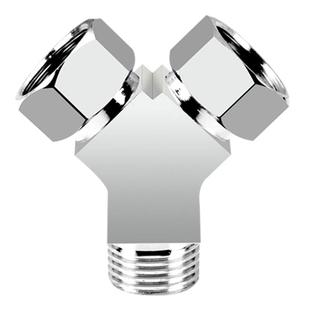 4分直通三通四通活接分水器水龙头分流器一进二出水管配件黄铜厚