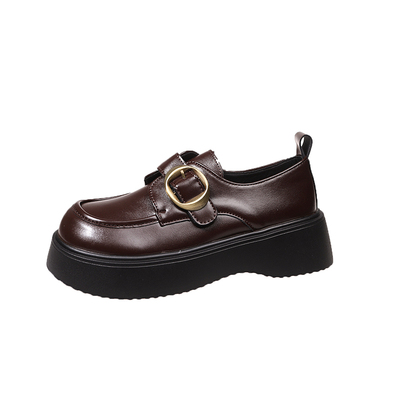 时尚复古轻便软底防滑松糕小皮鞋