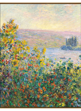 尔塞纳花坛莫奈名画客厅风景油画