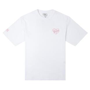 【自营】MLB圆领短袖男女装时尚爱心款白色休闲服潮流半袖圆领T恤