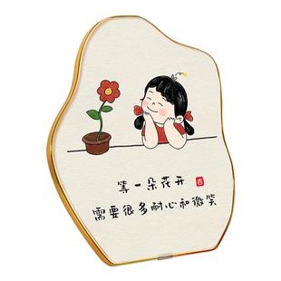 书法摆台客厅床头柜装饰治愈小摆件高级感办公室工位布置桌面相框