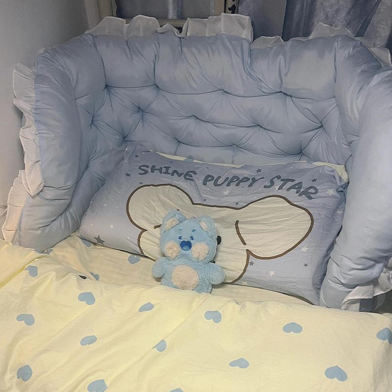 奶蓝公主风床头软包靠枕学生宿舍卧室装饰品靠垫抱枕床上改造神器