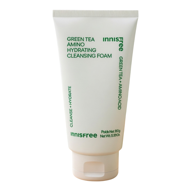 innisfree 进口韩国绿茶保湿氨基酸洁面膏150g补水滋润面部护理版