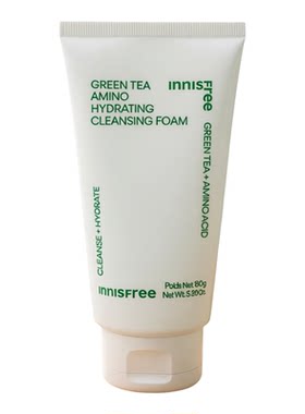innisfree 进口韩国绿茶保湿氨基酸洁面膏150g补水滋润面部护理版