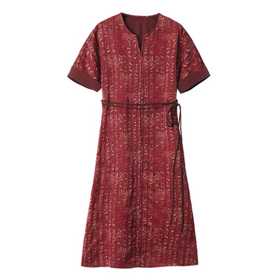 高端品牌重缎香云纱真丝连衣裙女