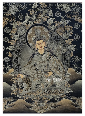 diy手绘莲花生大士唐卡自己画