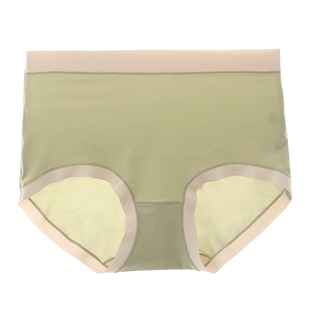 祼感大码中高腰内裤女200斤冰丝无痕高弹桑蚕丝裆运动薄款