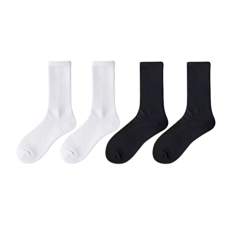 MO+长筒【moplus磨加棉品】白黑 纯棉袜子男士冬毛巾底加厚运动袜