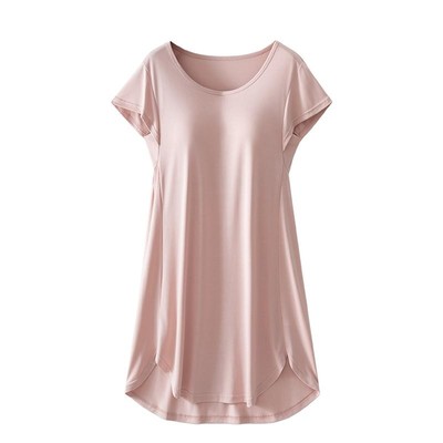 带胸垫一体睡裙女夏大码外穿睡衣