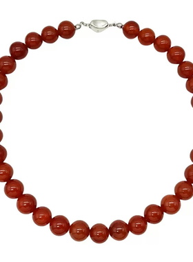 招财本命年不掉色元宝扣南红玛瑙项链锁骨链小众复古新中式配饰