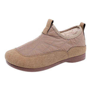 2024新款老北京棉鞋女冬季加绒防滑一脚蹬保暖妈妈棉靴加厚雪地靴