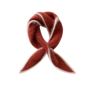 皇室拉绒100%纯山羊绒三角巾女穿孔拼色针织小围巾冬护颈保暖围脖