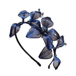 复古温柔优雅高级感镶嵌水晶金属丝花朵发箍发卡时尚气质头箍头饰