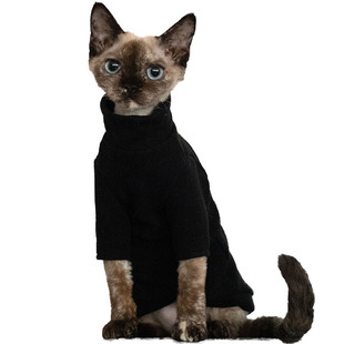 GINGERAIN 加厚300克重打底衫无毛猫德文猫衣服发热绒耐脏内衣