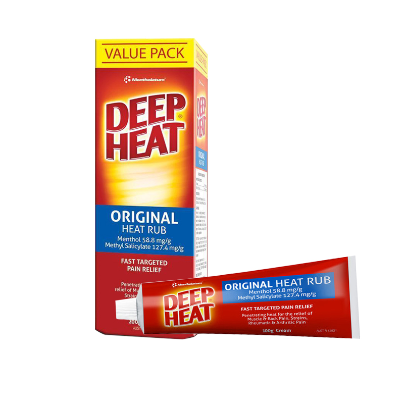 澳洲Deep Heat按摩止痛风湿膏药消炎膏膝关节炎肌肉酸痛药膏进口
