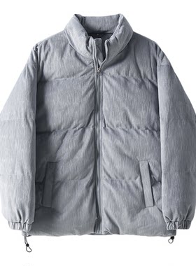 LUUD 潮流百搭超保暖立领棉服外套男女款冬季竖条绒肌理感面包服