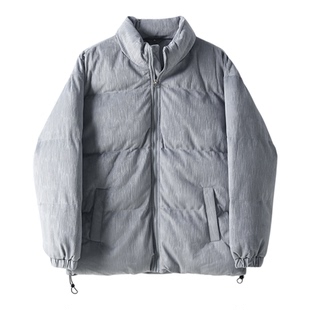 LUUD 潮流百搭超保暖立领棉服外套男女款冬季竖条绒肌理感面包服