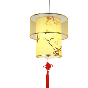 简约现代中式过道走廊灯笼面馆小吃餐馆装饰圆形吊灯中国风餐饮灯