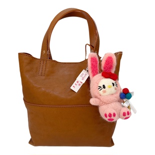 多尼古乐尼泊尔手工羊毛毡挂件粉色兔耳KT猫玩偶包挂钥匙扣车挂饰