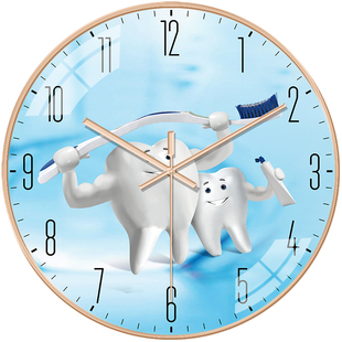 牙齿科挂钟牙医诊所办公室客厅静音研究所挂表创意口腔医院时钟表