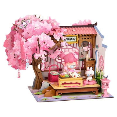九木杂物社若来Nanci樱花春日宴DIY手工小屋别墅微缩模型拼装房子