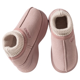 朴西棉鞋女2025新款冬季毛绒保暖棉拖鞋室内家居包跟棉拖厚底防滑