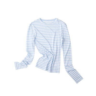 asomesome莱赛尔微透条纹打底衫