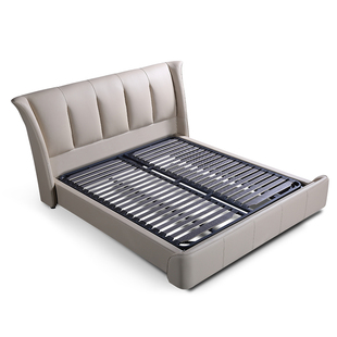 普托米亚 意式极简轻奢真皮床1.8m双人床1.5米卧室婚床 十四行诗