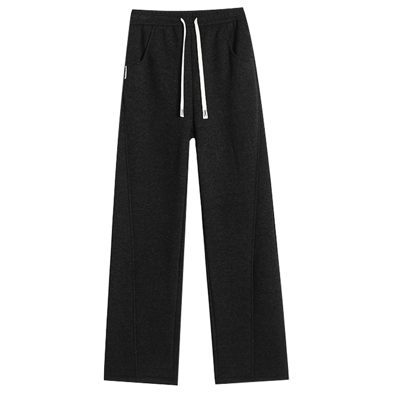 加长羊羔绒棉裤女秋冬高个子直筒卫裤冬季保暖加绒裤子加厚阔腿裤