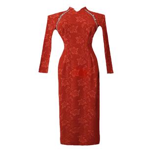 复古长袖旗袍女秋冬2024年新款洋气时尚改良新中式年轻款修身日常