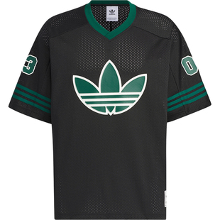Adidas/阿迪达斯正品三叶草男女款时尚V领篮球运动短袖JC6803