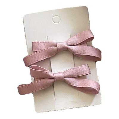 对夹布艺缎面气质立体蝴蝶结发夹