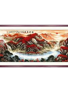 鸿运当头靠山图国画山水挂画
