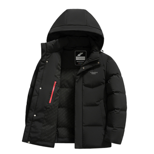 专柜正品保罗拓羽绒服男冬季新款保暖抗寒可卸连帽加厚白鸭绒外套