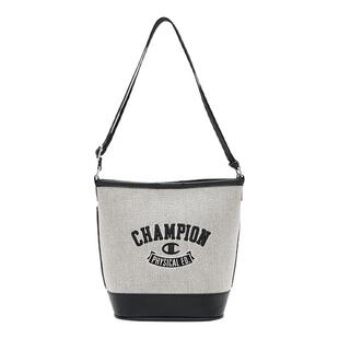 Champion冠军单肩包女2025夏季新款刺绣编织水桶包休闲包帆布包