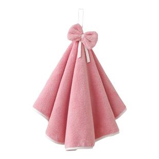 玉颜比纯棉吸水挂式擦手巾可爱蝴蝶结家用幼儿园厨房卫生间小毛巾