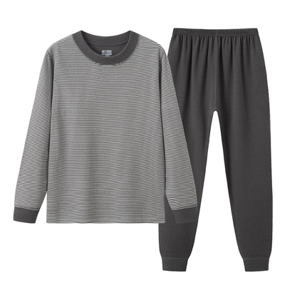 男胖童德绒保暖内衣套装发热秋衣秋裤男童加大加肥睡衣儿童中大童