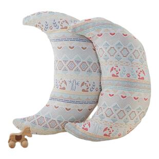 雅赞月亮枕护腰枕宝宝午睡趴趴枕抱枕防侧翻带内衬舒适面料婴儿级