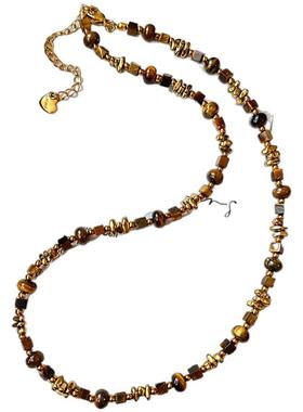 秋日温柔~咖色串珠项链配饰