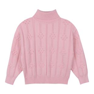 女童高领毛衣女孩秋冬加绒加厚羊绒衫儿童中小童女宝宝洋气打底衫