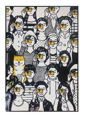 大幅尺寸手绘油画样板间设计师