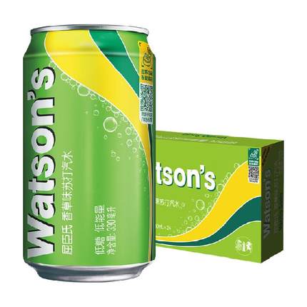 屈臣氏苏打水香草味低糖碳酸饮料调酒调饮汽水气泡水整箱新老包装