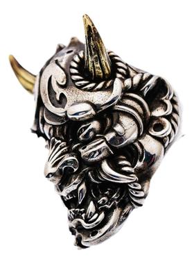 渡鸦原创手工925银般若戒指